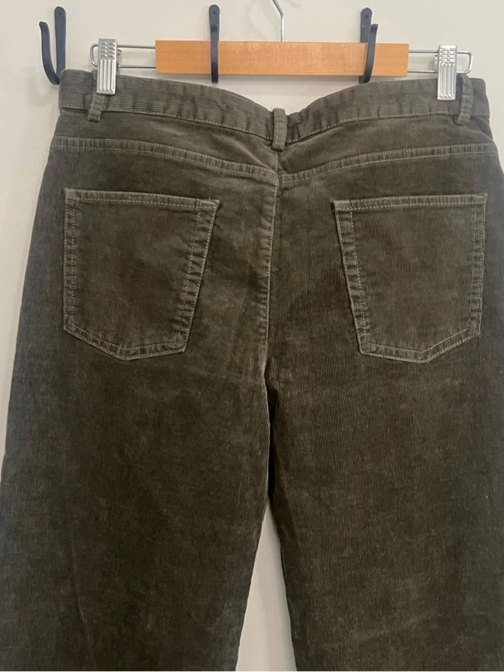 NWT Zara Dark Olive/Brown Corduroy Pants Career Careerwear Work Office Wide Leg - Picture 8 of 9